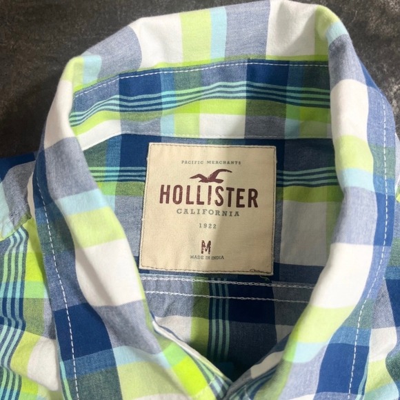 Hollister Plaid Button Down Shirt Lot Of 4 Men's Size M Long Sleeve 90's  Y2K - Picture 10 of 13